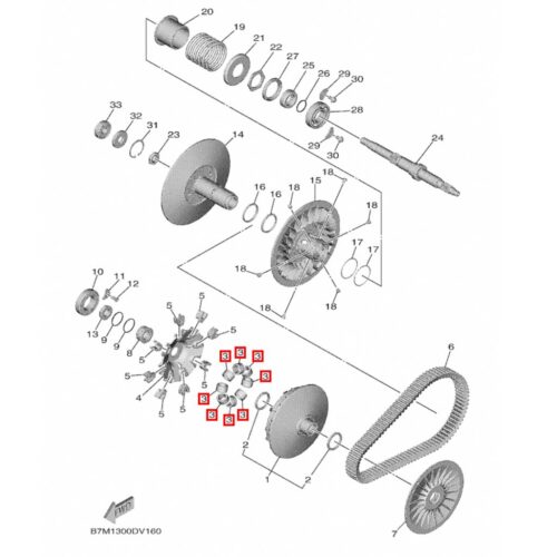 Yamaha Tmax Baga Seti (Tahrik Seti) 2020-2025 - 5VU176321000 - Ride4Moto