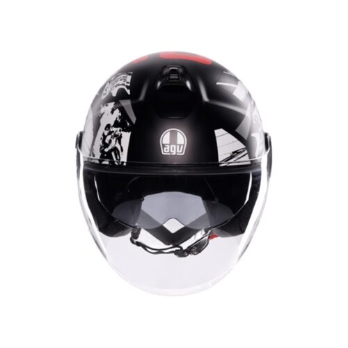 Agv Eteres History Matt Black White Red Açık Yarım Kask - Ride4Moto
