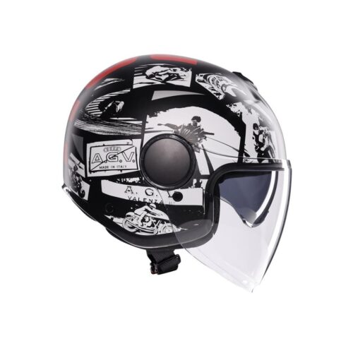 Agv Eteres History Matt Black White Red Açık Yarım Kask - Ride4Moto