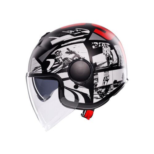 Agv Eteres History Matt Black White Red Açık Yarım Kask - Ride4Moto