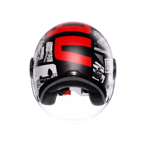 Agv Eteres History Matt Black White Red Açık Yarım Kask - Ride4Moto