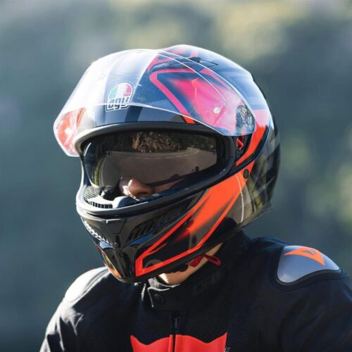 Agv K3 Compound Black Red Kapalı Kask - Ride4Moto
