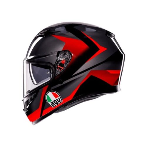 Agv K3 Mplk Striga Black Grey Red Kapalı Kask - Ride4Moto