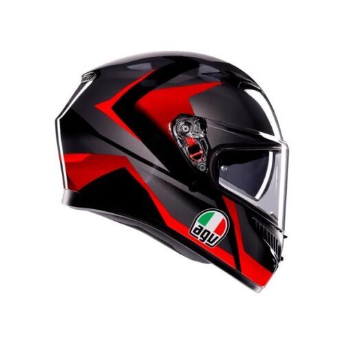 Agv K3 Mplk Striga Black Grey Red Kapalı Kask - Ride4Moto