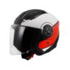 LS2 Airflow 2 Cover Mat Siyah-Kırmızı-Beyaz Yarım Kask - Ride4Moto