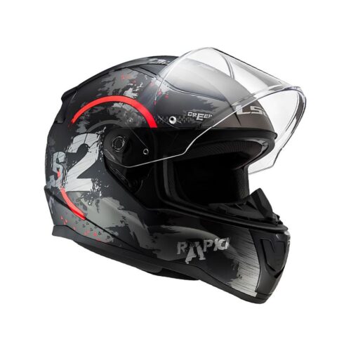 LS2 Rapid 2 Circle Mat Siyah-Kırmızı Kask - Ride4Moto