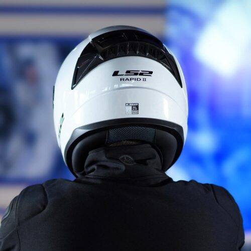 LS2 Rapid 2 Race Parlak Beyaz Kask ve Şeffaf Vizör - Ride4Moto
