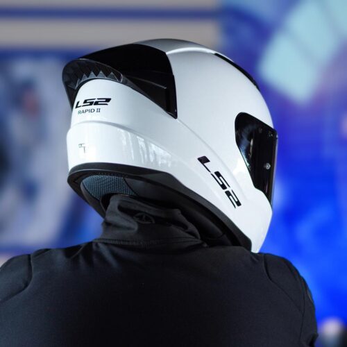 LS2 Rapid 2 Race Parlak Beyaz Kask ve Şeffaf Vizör - Ride4Moto