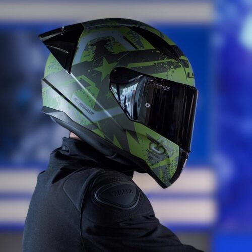 LS2 Rapid 2 Race Thunder Birds Mat Yeşil-Siyah-Gri Kask ve Şeffaf Vizör - Ride4Moto
