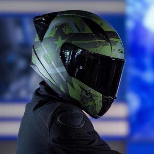 LS2 Rapid 2 Race Thunder Birds Mat Yeşil-Siyah-Gri Kask ve Şeffaf Vizör - Ride4Moto