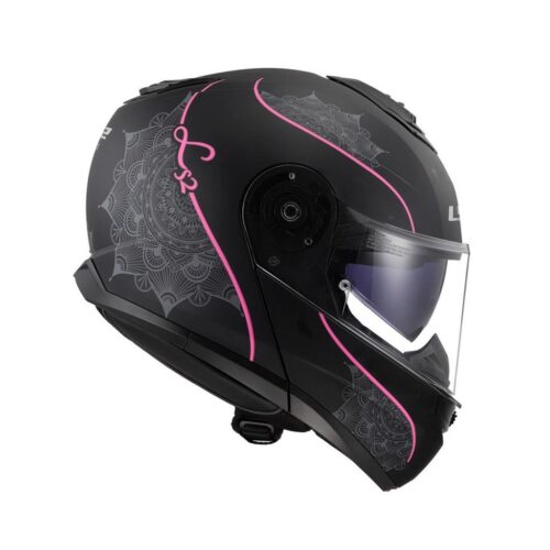 LS2 Strobe 2 Lux Mat Siyah - Pembe Kask - Ride4Moto