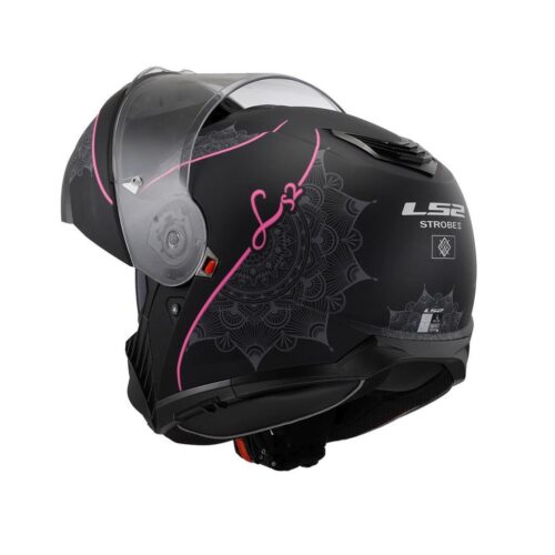LS2 Strobe 2 Lux Mat Siyah - Pembe Kask - Ride4Moto