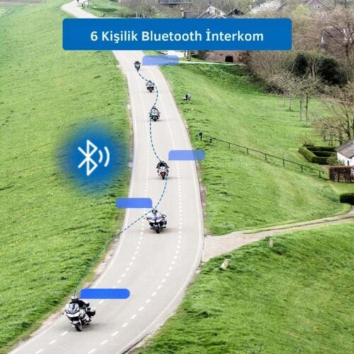 Nukrotech M6 Plus Bluetooth İntercom Mavi - Ride4Moto
