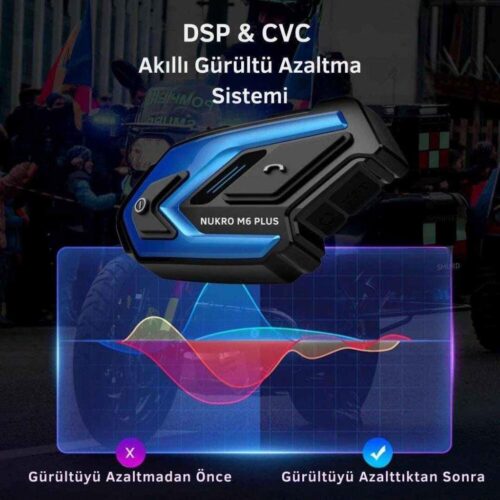 Nukrotech M6 Plus Bluetooth İntercom Siyah - Ride4Moto