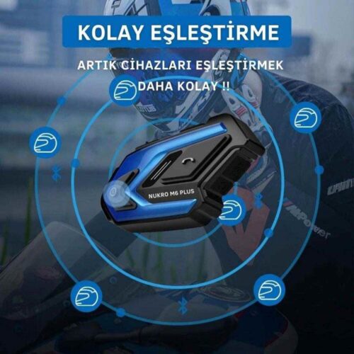 Nukrotech M6 Plus Bluetooth İntercom Siyah - Ride4Moto