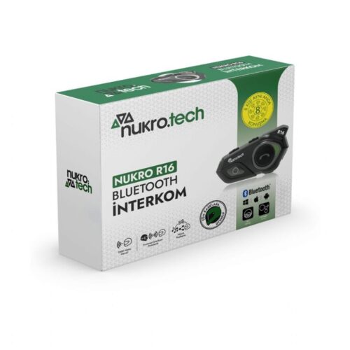 Nukrotech Nukro R16 Bluetooth 8 Kişilik İnterkom - Ride4Moto