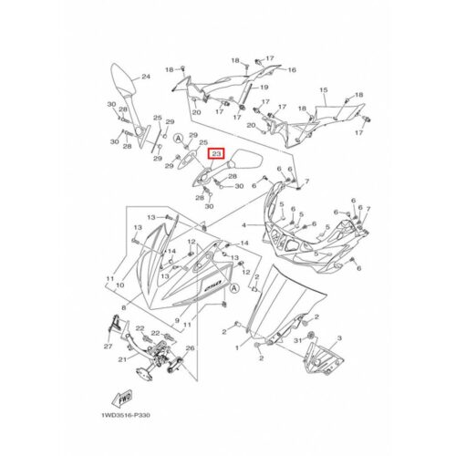 R25 Sol Ayna (2015-2018) - 1WDF62801000 - Ride4Moto