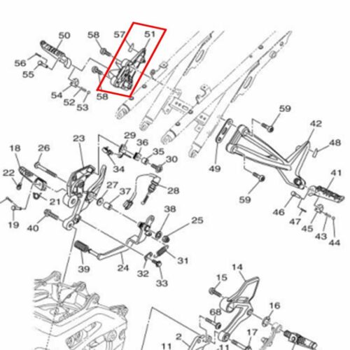 Tracer 900 ve 900 GT Sağ Arka Artçı Basamak Braketi (2018-2020) B5C2742L0000 - Ride4Moto