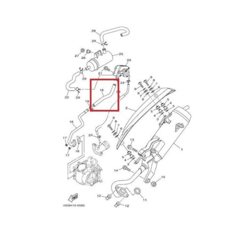 Yamaha Cygnus L Geri Dönüşüm Hortumu 4S0E48830000 - Ride4Moto