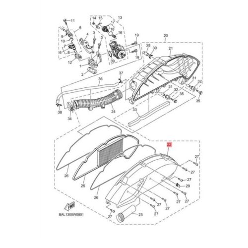 Yamaha Nmax 125-155 Hava Filtresi Dış Kapak (2021-2023) - B6HE44121000 - Ride4Moto