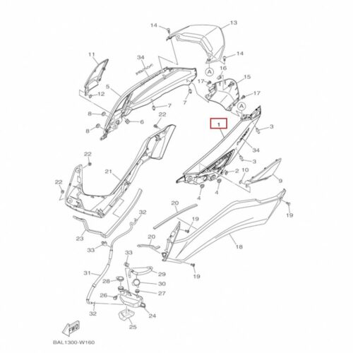 Yamaha Nmax 125-155 Nardo Gri Sol Yan Grenaj Sele Altı B6HF1711003E (2021-2024) - Ride4Moto