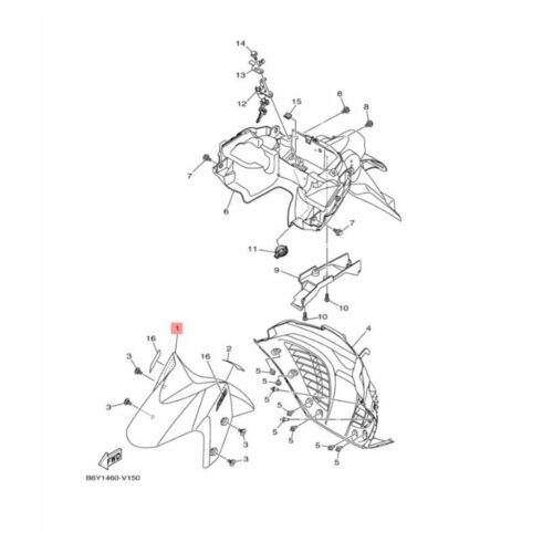 Yamaha Nmax 125-155 Ön Çamurluk - Mat Kırmızı (2021-2024) - 2DPF151100P5 - Ride4Moto