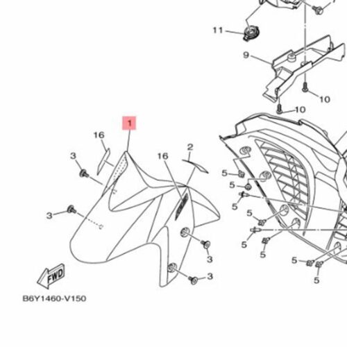 Yamaha Nmax 125-155 Ön Çamurluk - Parlak Kırmızı 2DPF151100PE (2021-2024) - Ride4Moto