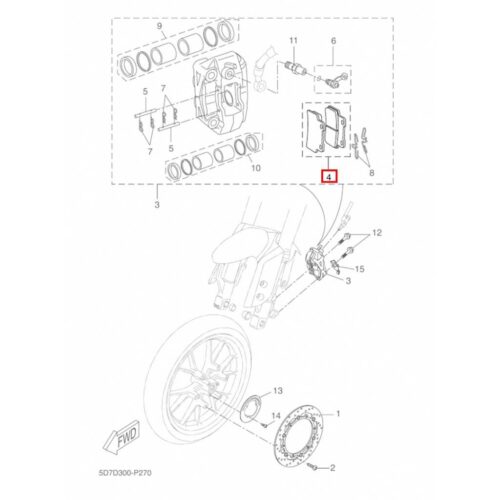 Yamaha R125-MT 125 Ön Fren Balatası 2019-2025 - 5D7F58050000 - Ride4Moto