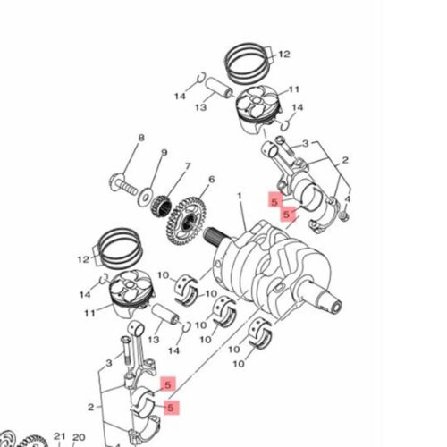 Yamaha R25 (2015-2024) MT25 (2016-2024) Krank Kol Yatağı Mavi 1WD116560000 - Ride4Moto