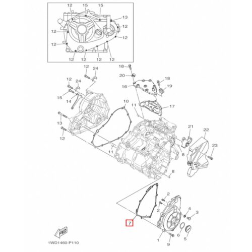 Yamaha R25-MT25 Manyota Kapak Contası 2015-2025 - 1WDE545100 - Ride4Moto