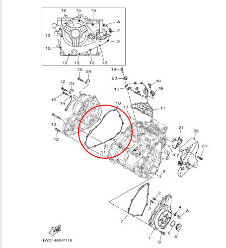 Yamaha R25 Şanzıman Kapak Conta 1WDE546100 - Ride4Moto