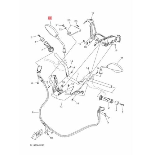 Yamaha XMax 250-300 Sağ Ayna BKAF62901000 (2023-2024) - Ride4Moto