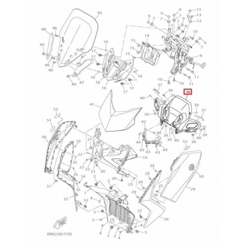 Yamaha Xmax 250-300 Sinyal Çerçevesi 2023-2025 - BMKF83D300 - Ride4Moto
