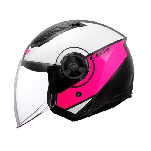 LS2 Airflow 2 Cover Beyaz-Pembe Yarım Kask - Ride4Moto