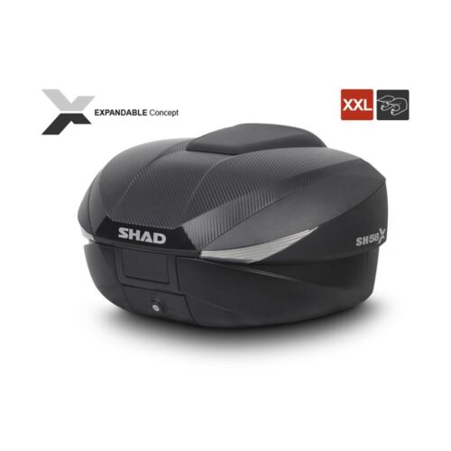 Shad SH58X Arka Çanta Siyah Carbon ve Sırt Dayama Pedi - Ride4Moto