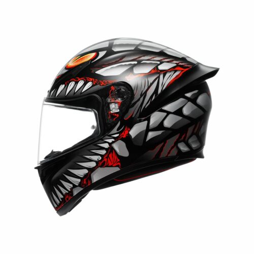 AGV K1 S Lyzard Mat Siyah-Gri-Kırmızı Kask - Ride4Moto