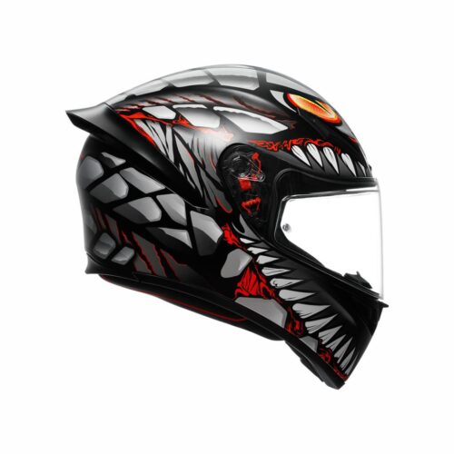 AGV K1 S Lyzard Mat Siyah-Gri-Kırmızı Kask - Ride4Moto
