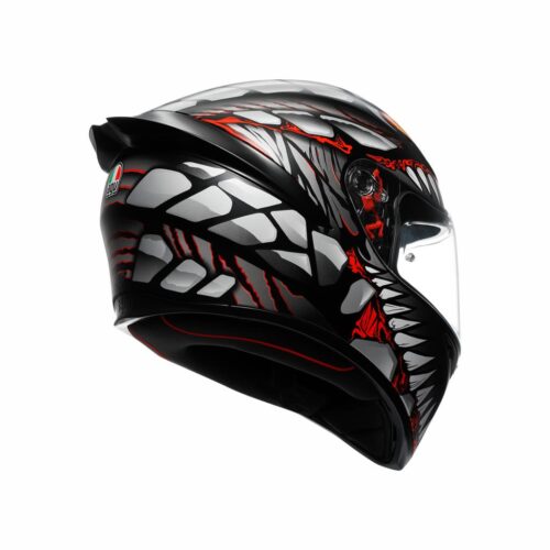 AGV K1 S Lyzard Mat Siyah-Gri-Kırmızı Kask - Ride4Moto