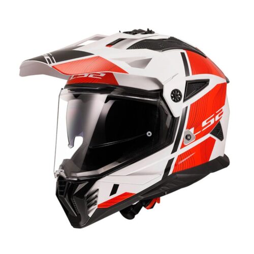 LS2 Pioneer 2 Hill Beyaz-Kırmızı Kask