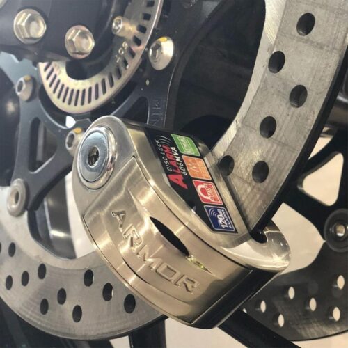 Armor 606MVA 6 MM Alarmlı Motosiklet Disk Kilidi Gri Metalik - Ride4Moto