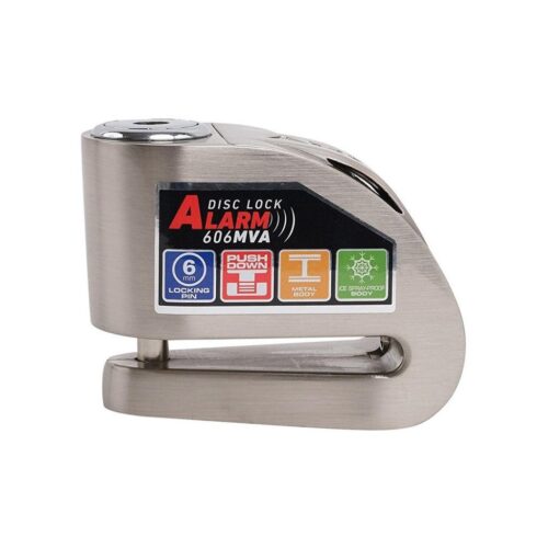 Armor 606MVA 6 MM Alarmlı Motosiklet Disk Kilidi Gri Metalik - Ride4Moto