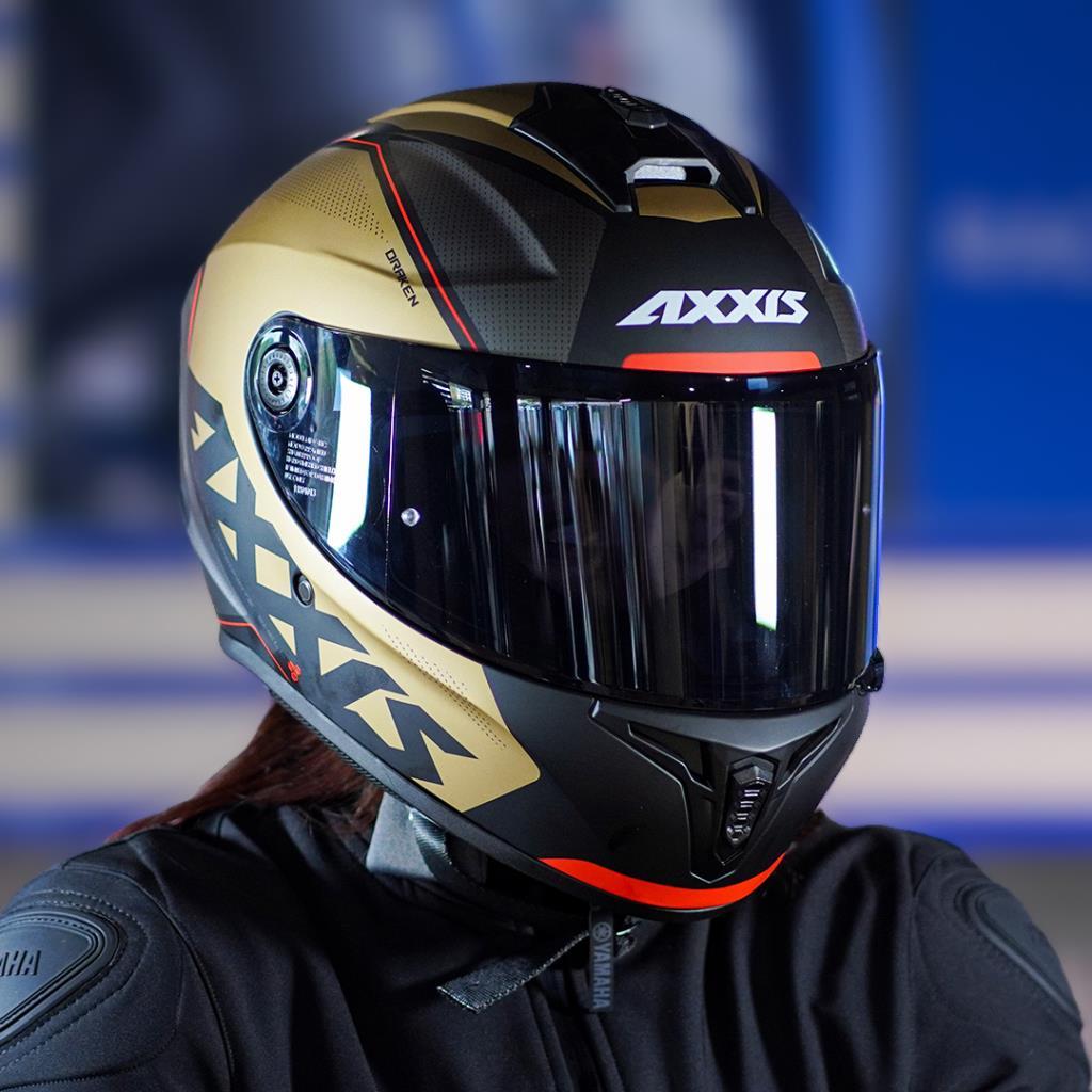 Axxis draken s kask - mat gold-siyah - ride4moto Axxis Draken S Kask - Mat Gold-Siyah - Görsel 4