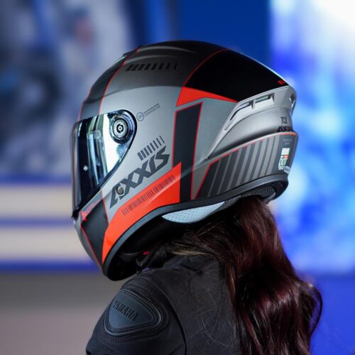 Axxis Draken S Kask - Mat Gri-Kırmızı - Ride4Moto