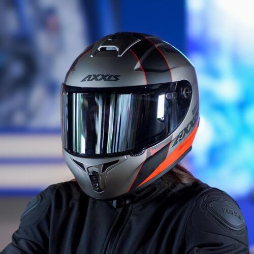 Axxis Draken S Kask - Mat Gri-Kırmızı - Ride4Moto