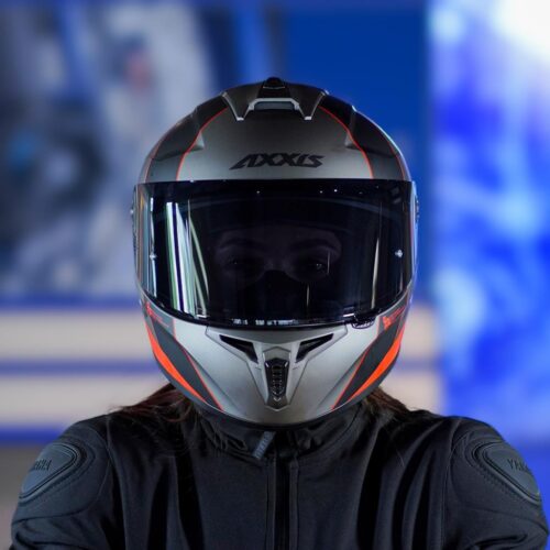 Axxis Draken S Kask - Mat Gri-Kırmızı - Ride4Moto