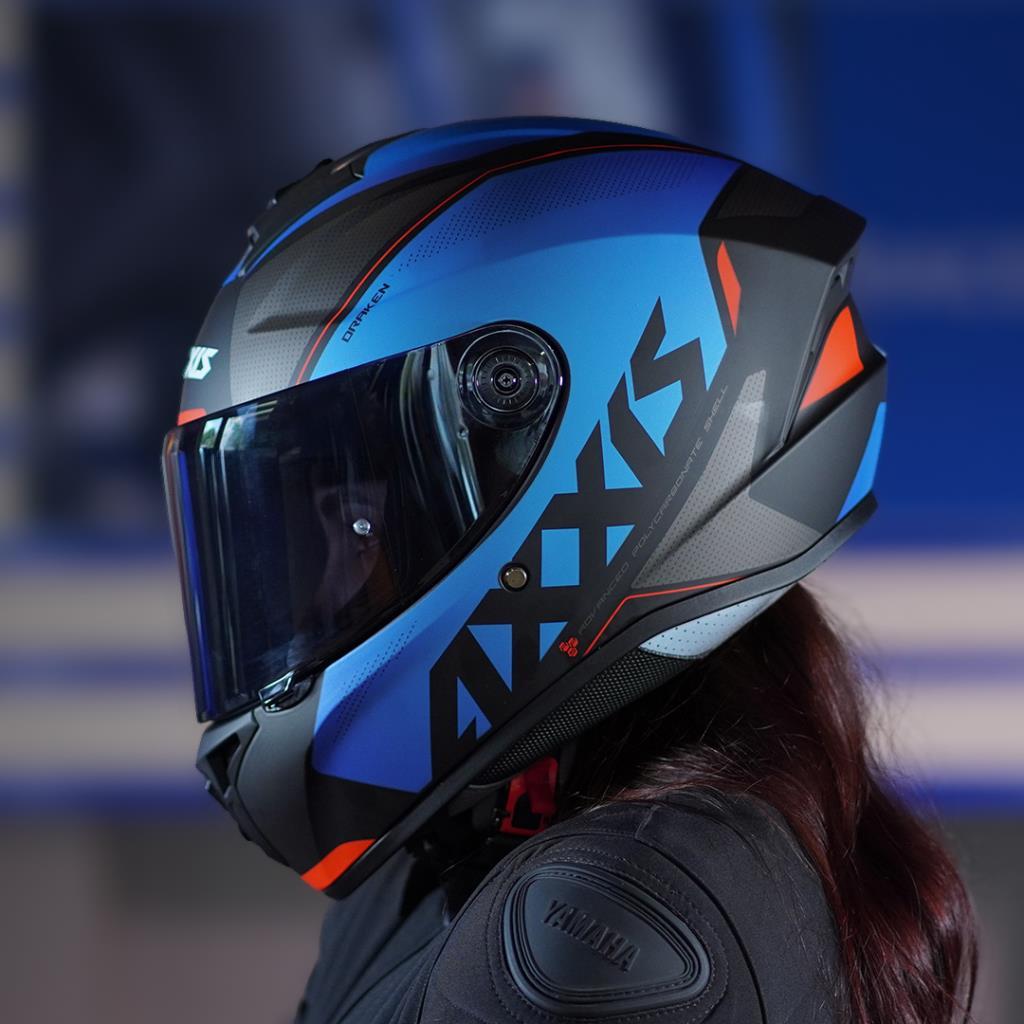 Axxis draken s kask - mat mavi-siyah - ride4moto Axxis Draken S Kask - Mat Mavi-Siyah
