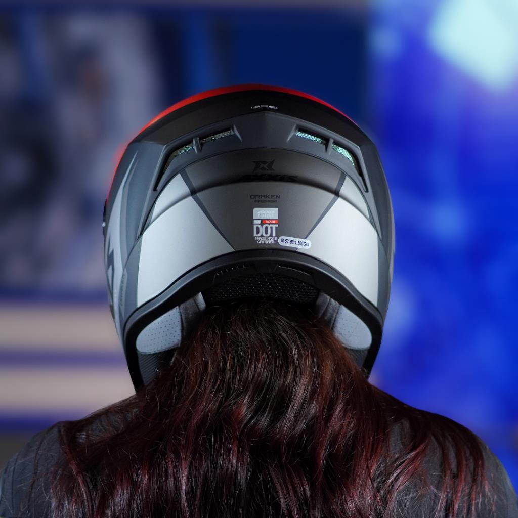 Axxis draken s kask - premier b5 mat kırmızı-gri - ride4moto Axxis Draken S Kask - Premier B5 Mat Kırmızı-Gri - Görsel 10