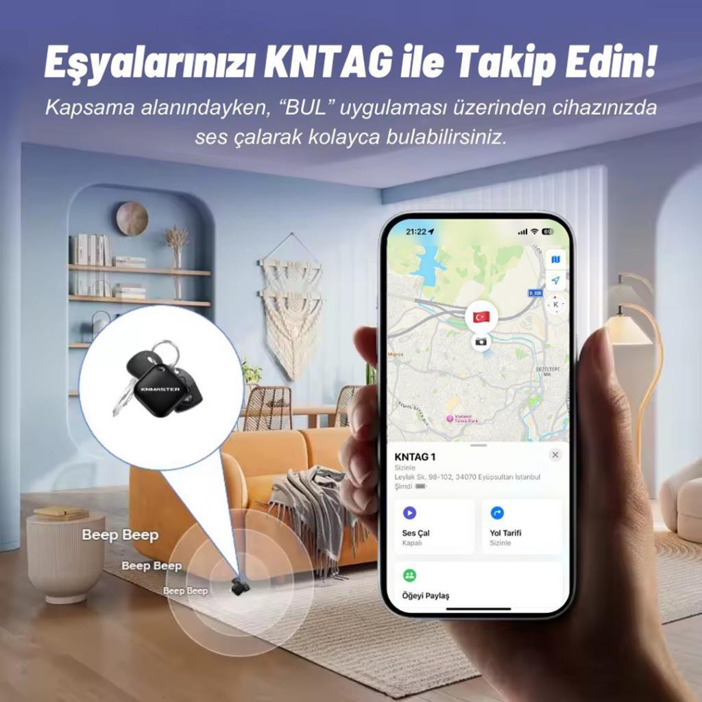 Knmaster kntag 1 apple ve android uyumlu akıllı takip cihazı - ride4moto KNMASTER KNTAG 1 Apple ve Android Uyumlu Akıllı Takip Cihazı - Görsel 3
