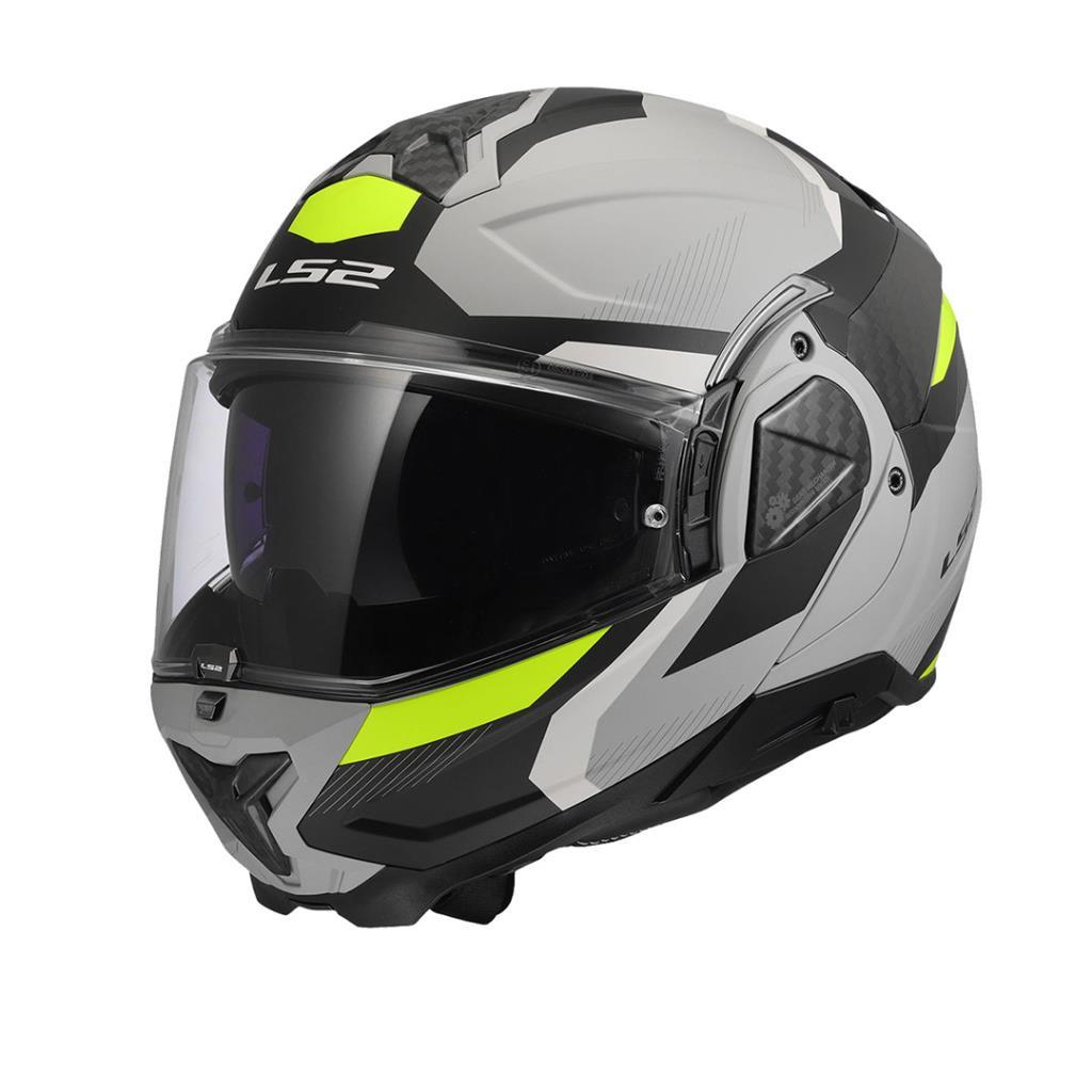 Ls2 advant 2 triple mat gri-siyah-neon sarı çene açılır kask - ride4moto LS2 Advant 2 Triple Mat Gri-Siyah-Neon Sarı Çene Açılır Kask
