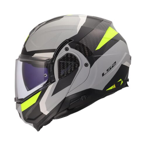 Ls2 advant 2 triple mat gri-siyah-neon sarı çene açılır kask - ride4moto LS2 Advant 2 Triple Mat Gri-Siyah-Neon Sarı Çene Açılır Kask - Ride4Moto